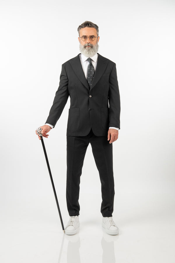 Costum Clasic Bărbați - Negru Texturat