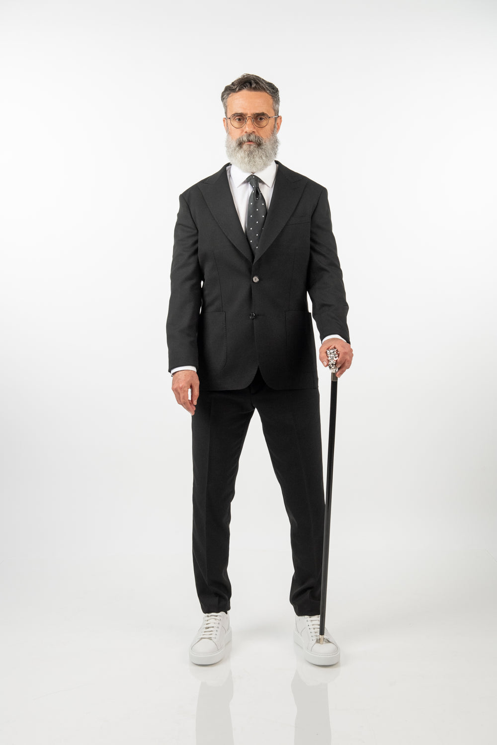 Costum Bărbați Negru Texturat din Țesătură Tehnică Elegantă