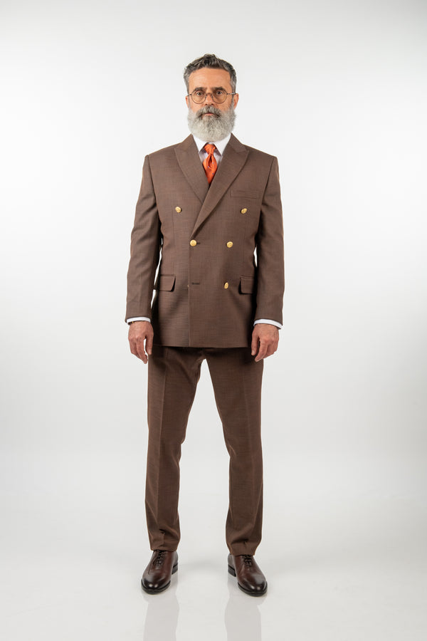 Costum 2 Rânduri Nasturi - Maro