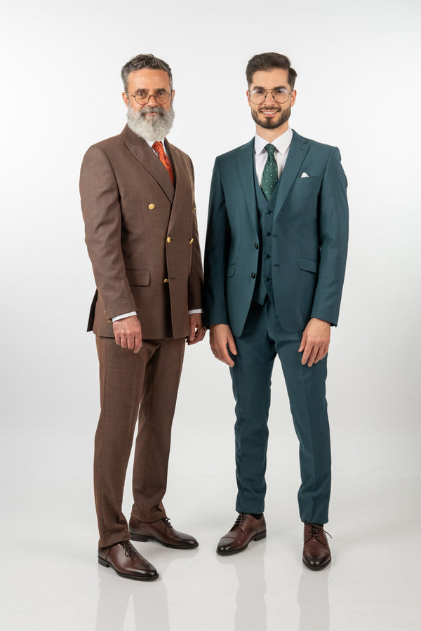 Costum 2 Rânduri Nasturi - Maro