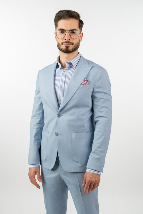 Costum Bărbați Bleu Elegant din Material Tehnic