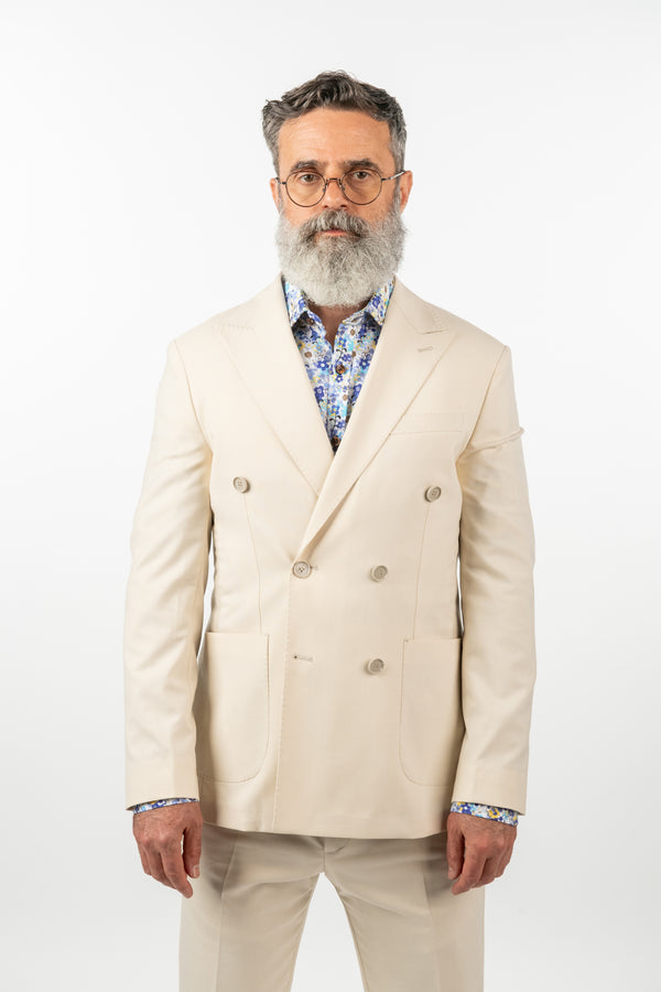 Costum 2 Rânduri Nasturi - Crem