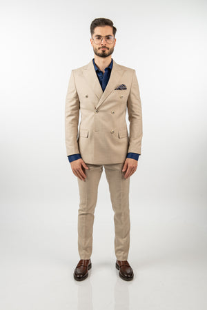 Costum 2 Rânduri Nasturi - Bej