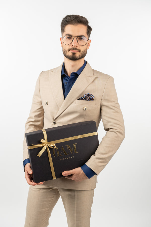 Costum 2 Rânduri Nasturi - Bej