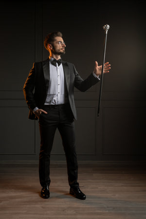 Costum Ceremonie - Negru Brocart