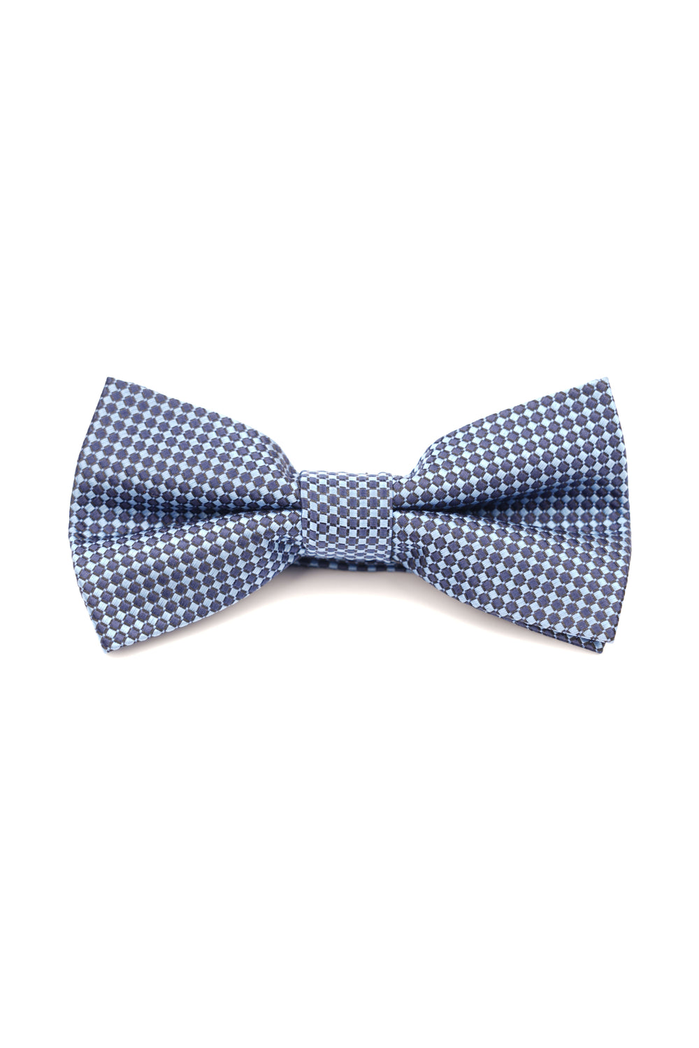 Papion albastru cu model geometric – 100% mătase