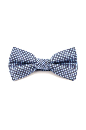 Papion albastru cu model geometric – 100% mătase