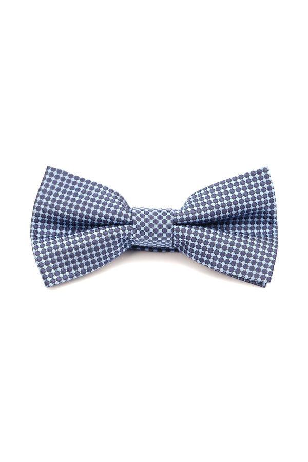Papion albastru cu model geometric – 100% mătase