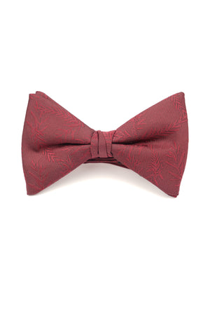 Papion pre-legat bordo din mătase cu model floral discret