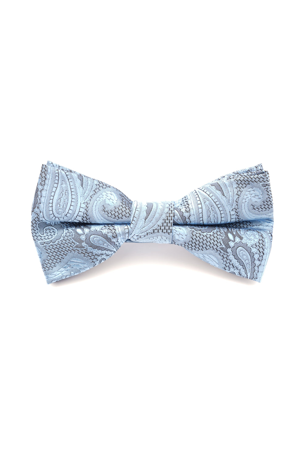 Papion albastru deschis cu model paisley – 100% mătase