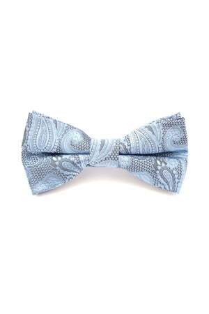 Papion albastru deschis cu model paisley – 100% mătase