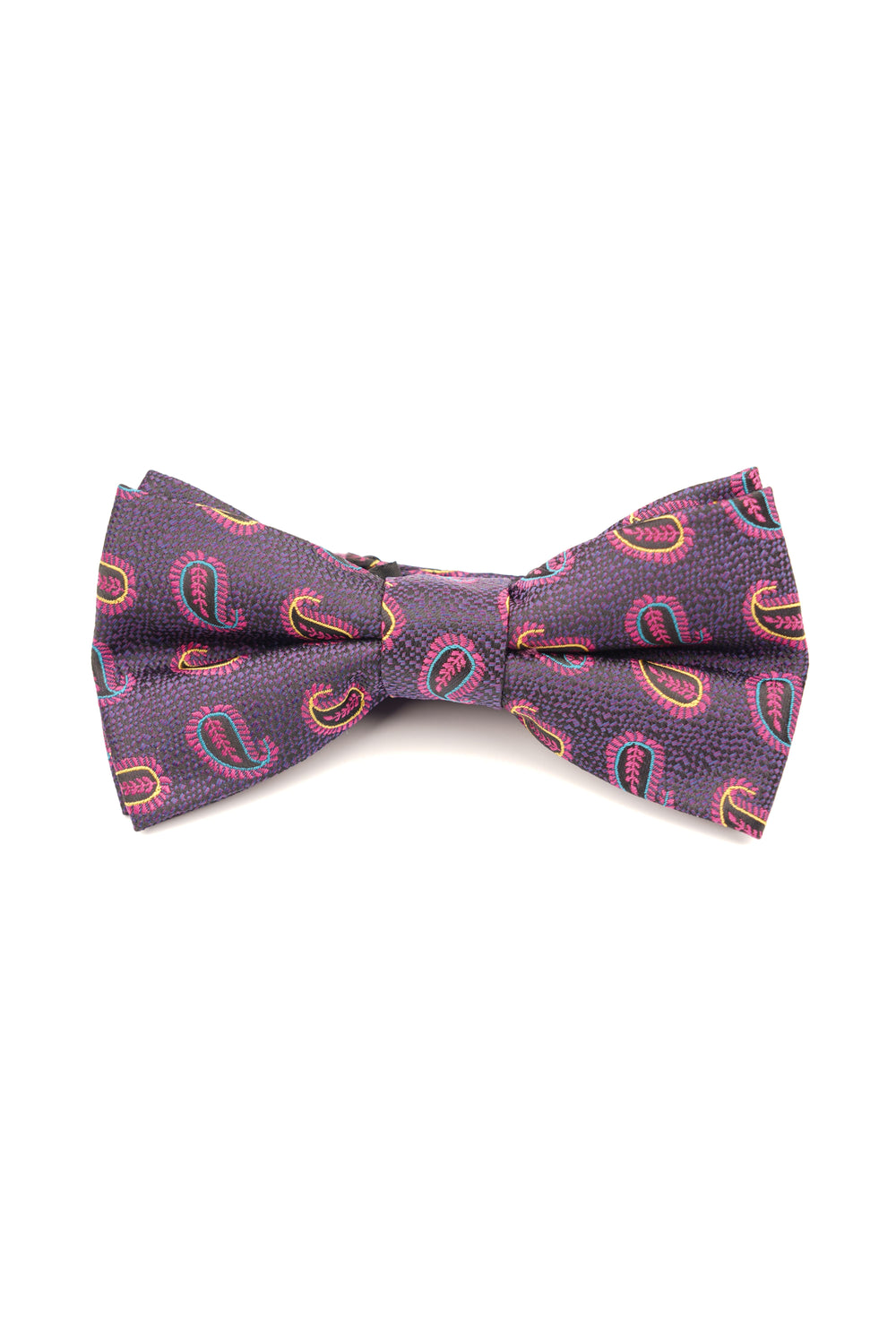 Papion mov cu imprimeu paisley multicolor – 100% mătase