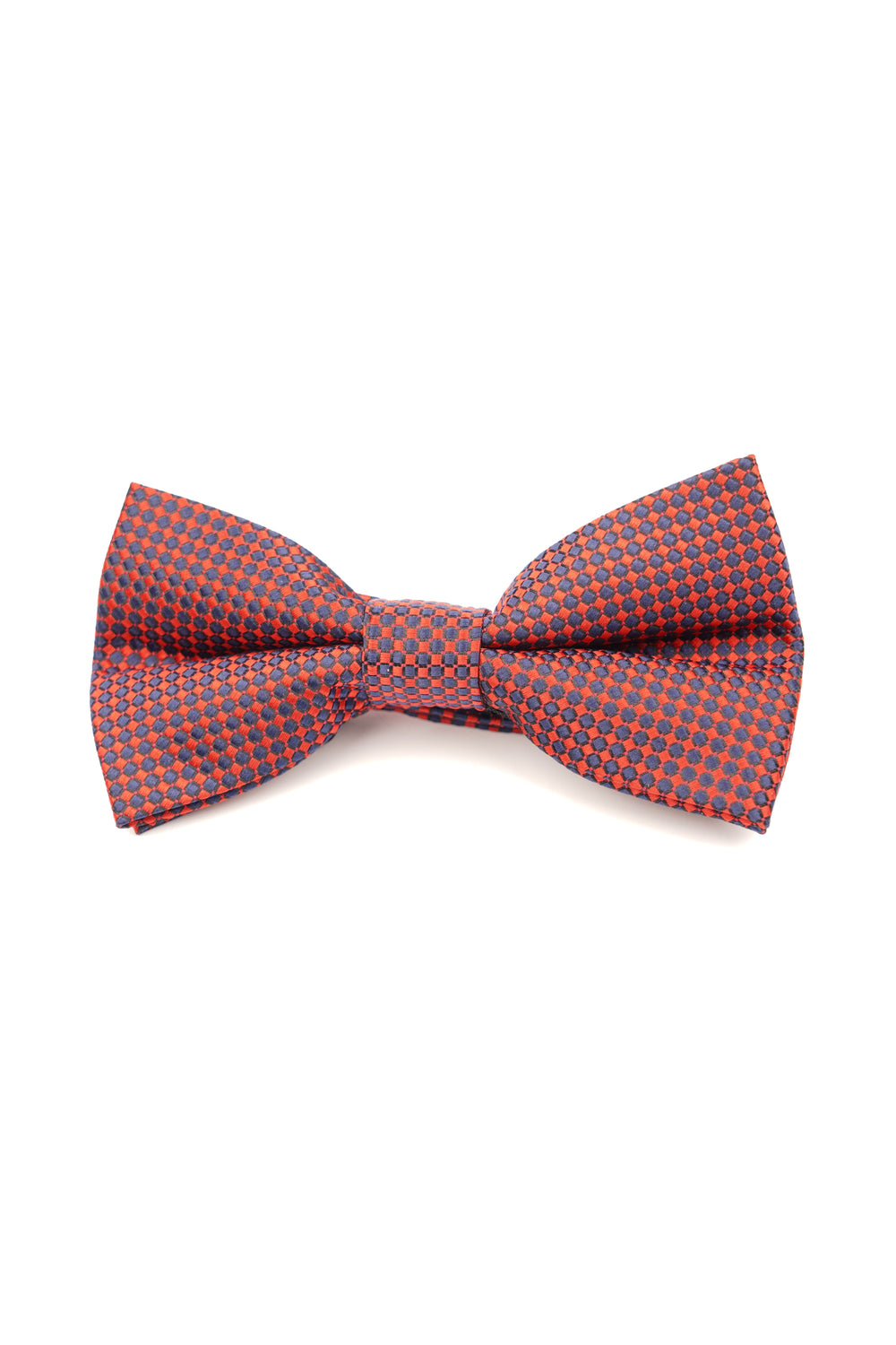 Papion roșu cu model geometric albastru – 100% mătase