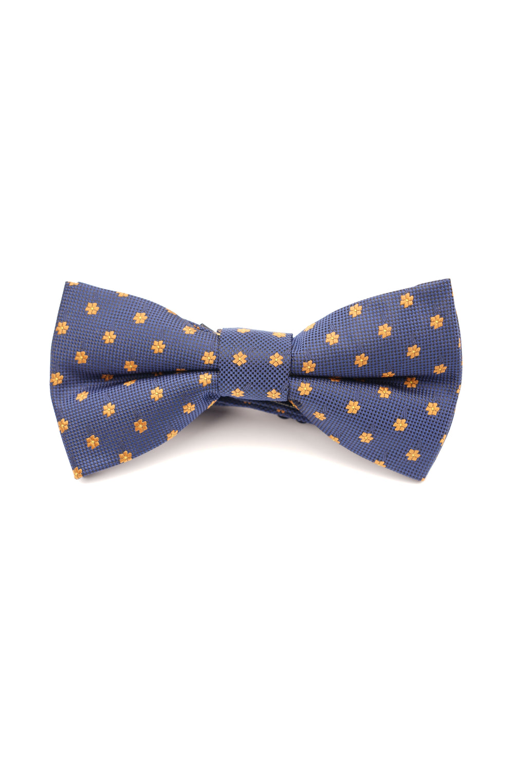 Papion elegant bleumarin cu motive florale aurii – mătase naturală
