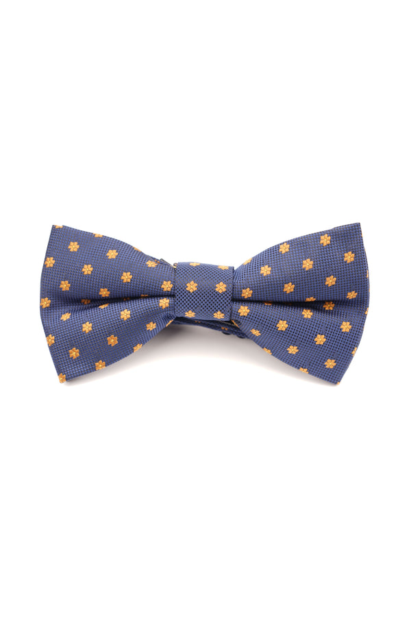 Papion elegant bleumarin cu motive florale aurii – mătase naturală