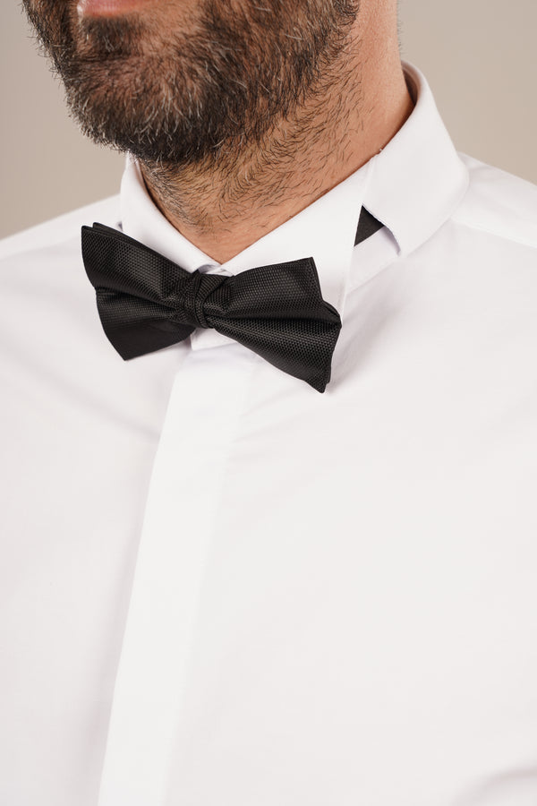 Cămașă Bărbați White Tie cu Guler Rândunică și Mansete pentru Butoni