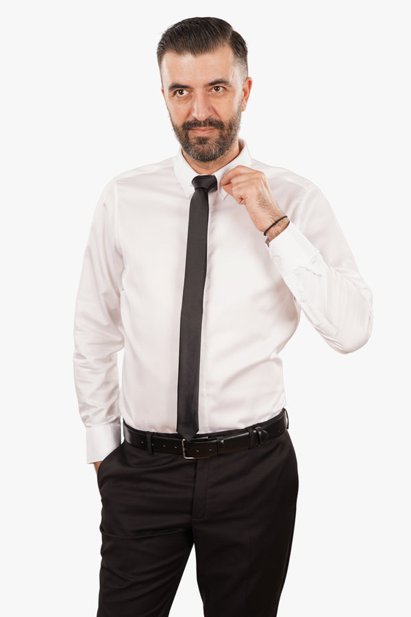 Cămașă Bărbați Albă cu Guler Pin