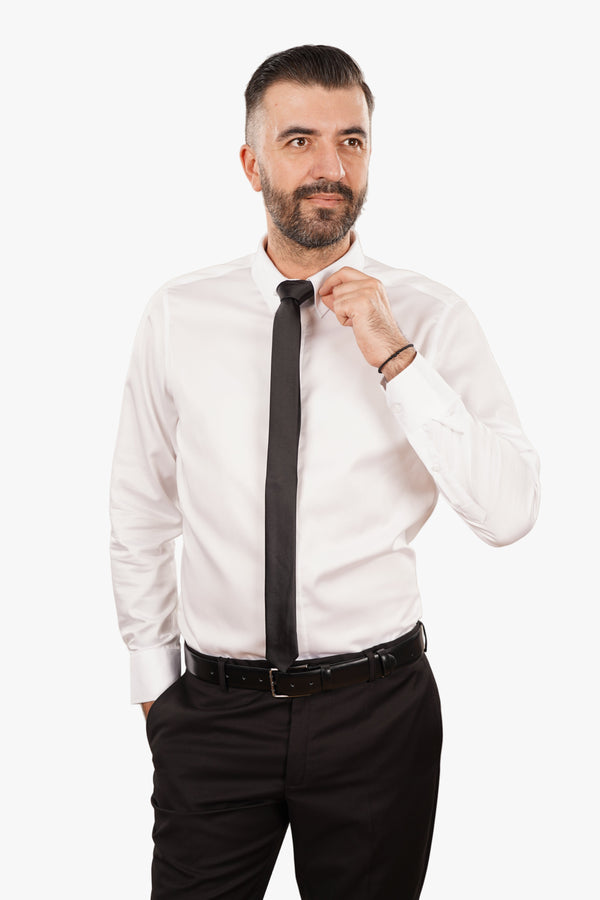 Cămașă Bărbați Albă cu Guler Pin