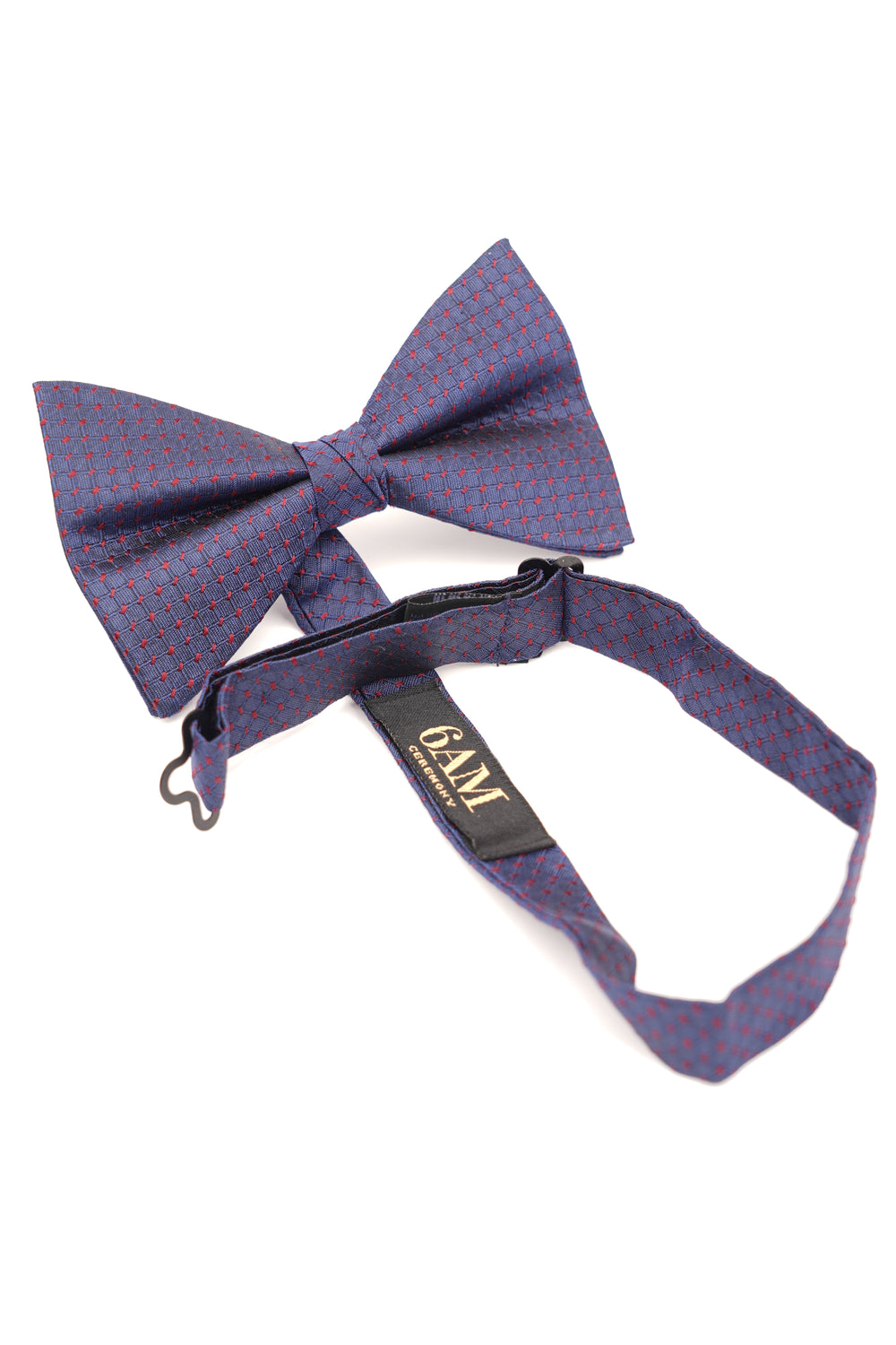 Papion albastru cu imprimeu puncte bordo