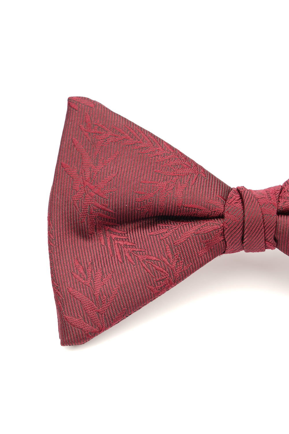 Papion pre-legat bordo din mătase cu model floral discret