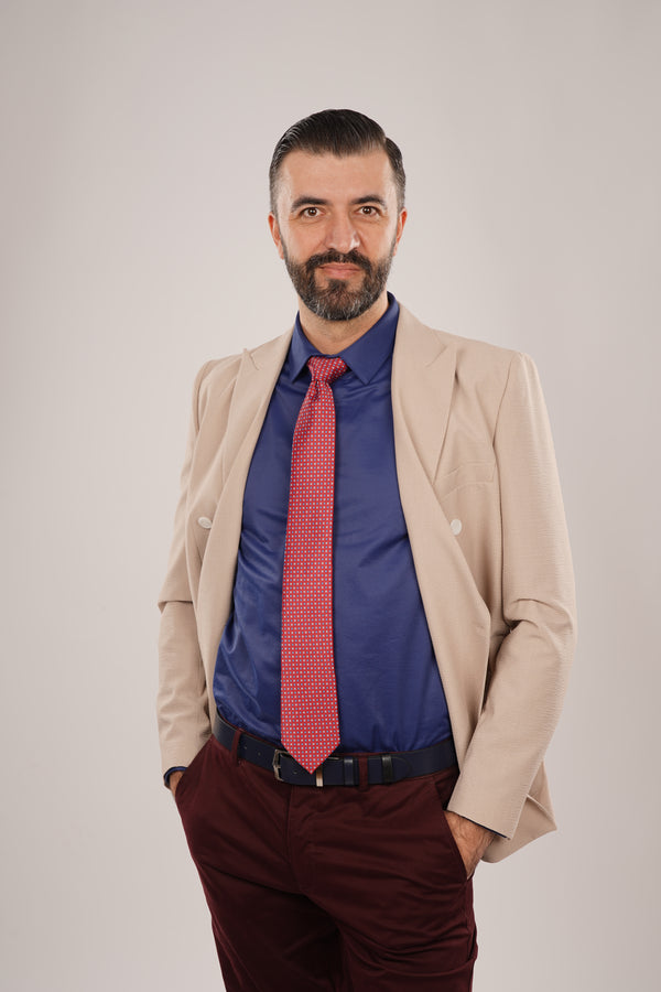 Cămașă Bărbați Albastru Uni – 97% Bumbac