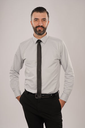 Cămașă Bărbați Gri Deschis – 97% Bumbac