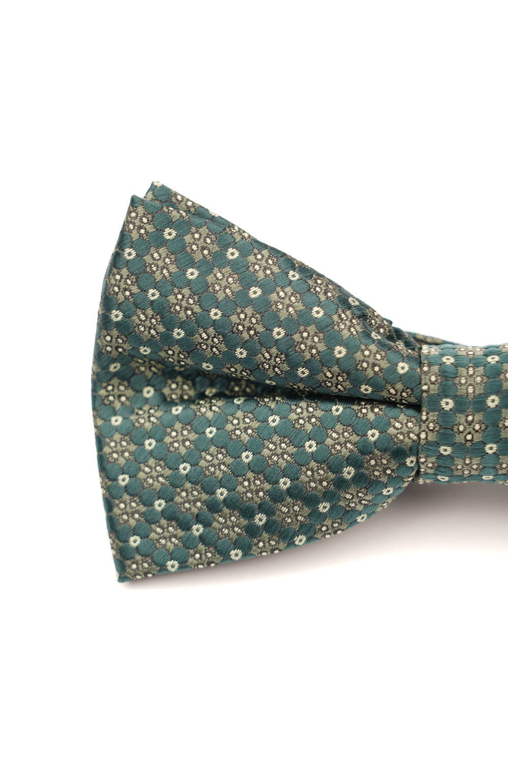 Papion verde închis cu imprimeu floral geometric