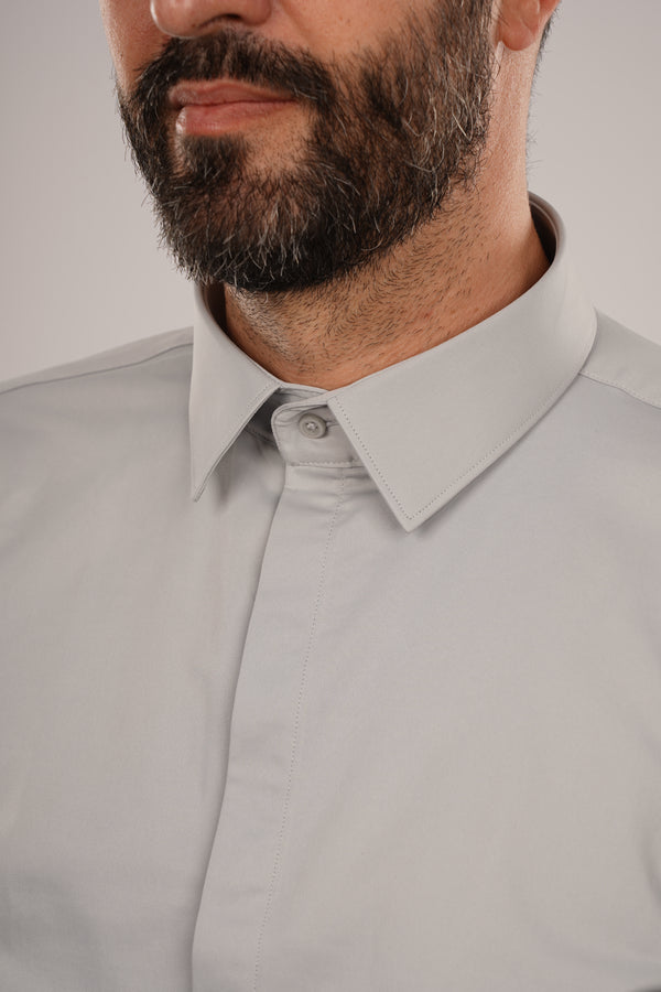 Cămașă Bărbați Gri Deschis – 97% Bumbac