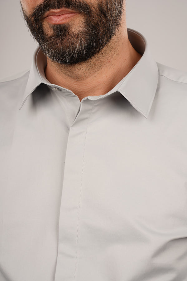 Cămașă Bărbați Gri Deschis – 97% Bumbac