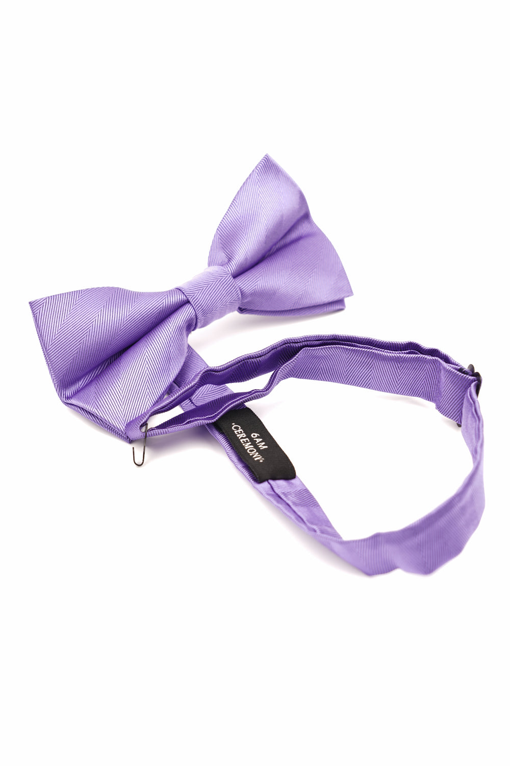 Papion mov din mătase cu textură herringbone