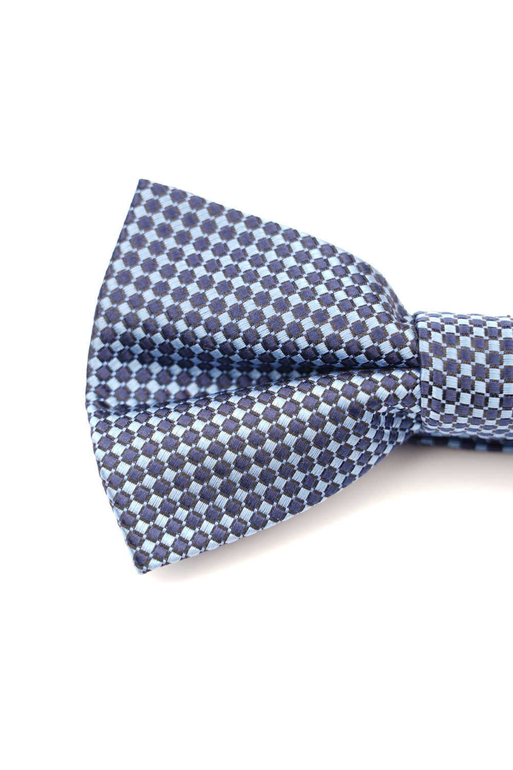 Papion albastru cu model geometric – 100% mătase