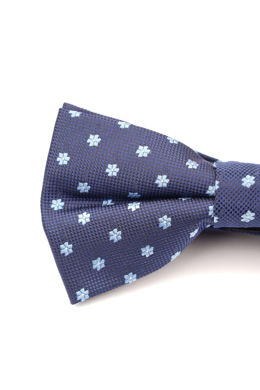 Papion bleumarin cu imprimeu floral albastru – 100% mătase