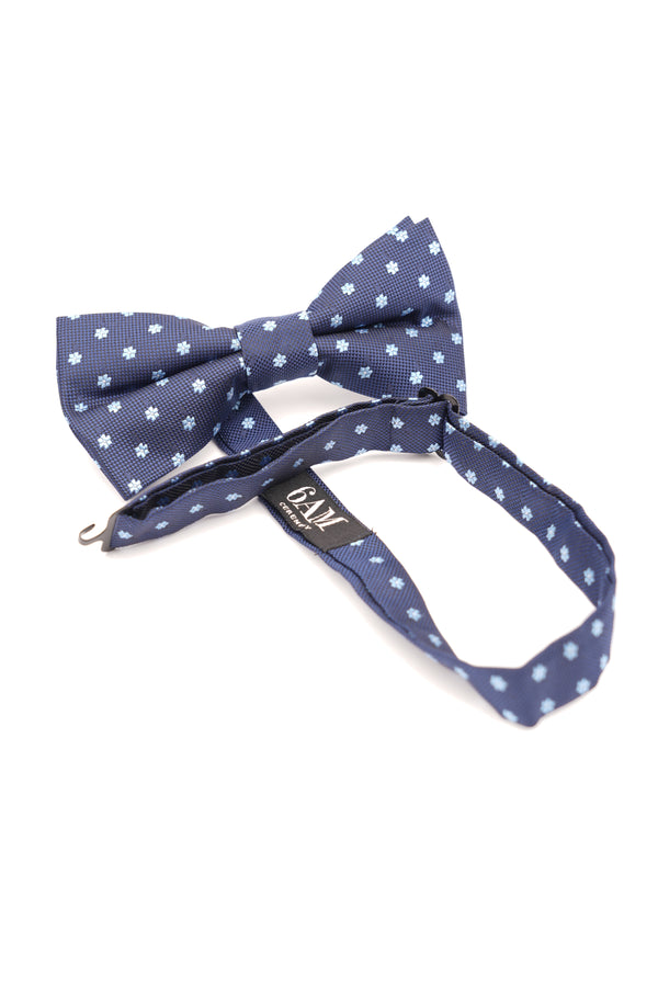 Papion bleumarin cu imprimeu floral albastru – 100% mătase