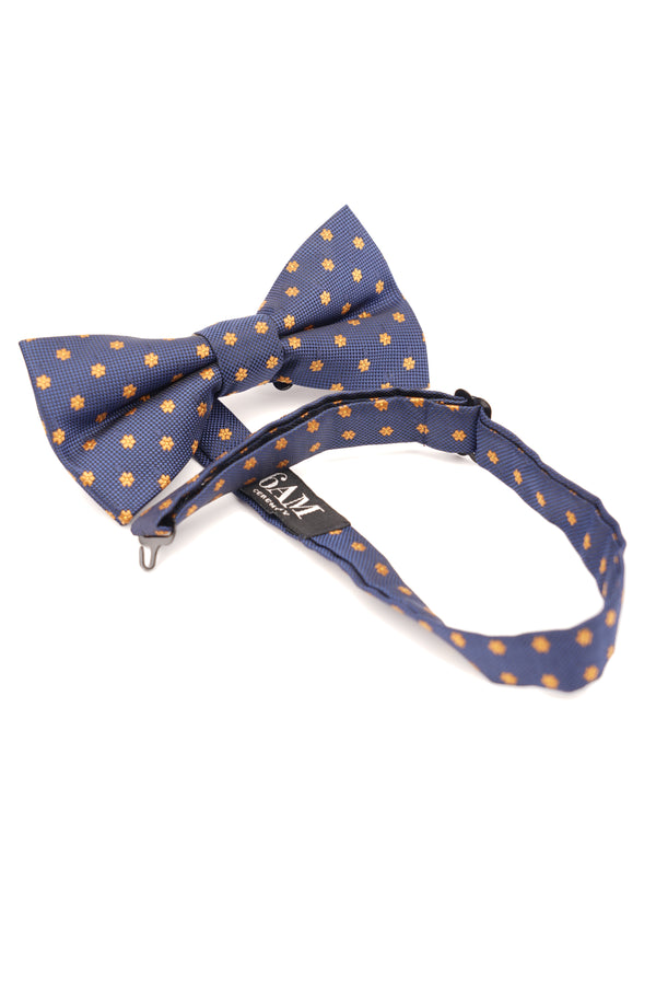 Papion elegant bleumarin cu motive florale aurii – mătase naturală