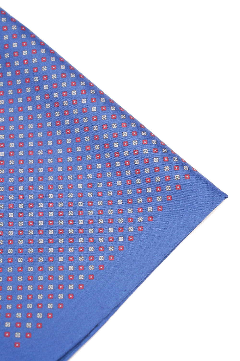 Batistă de buzunar albastră cu imprimeu punctat roșu
