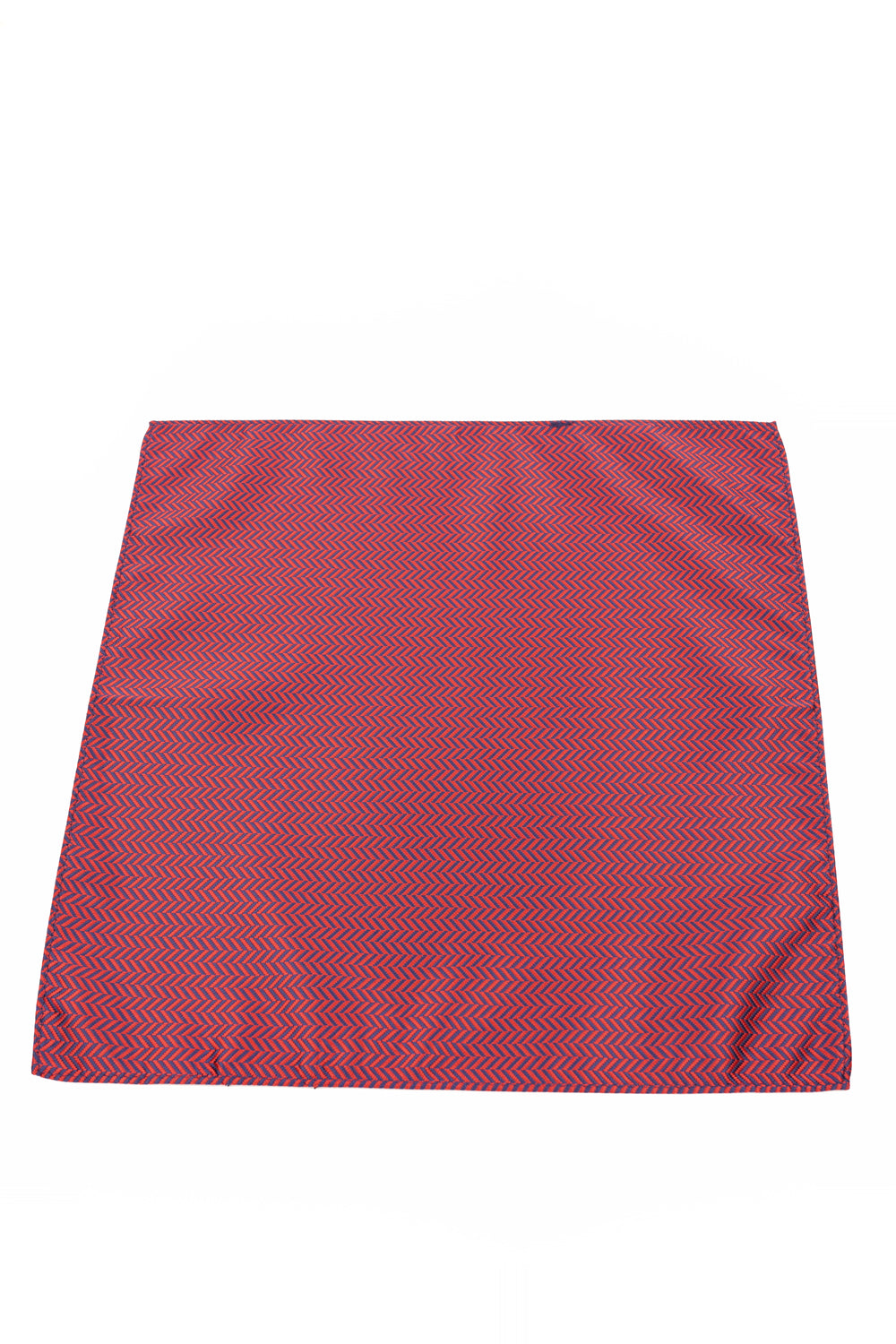 Batistă de buzunar roșie cu imprimeu zig-zag bleumarin