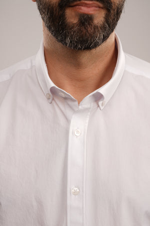 Cămașă Bărbați Albă – Bumbac Elastic
