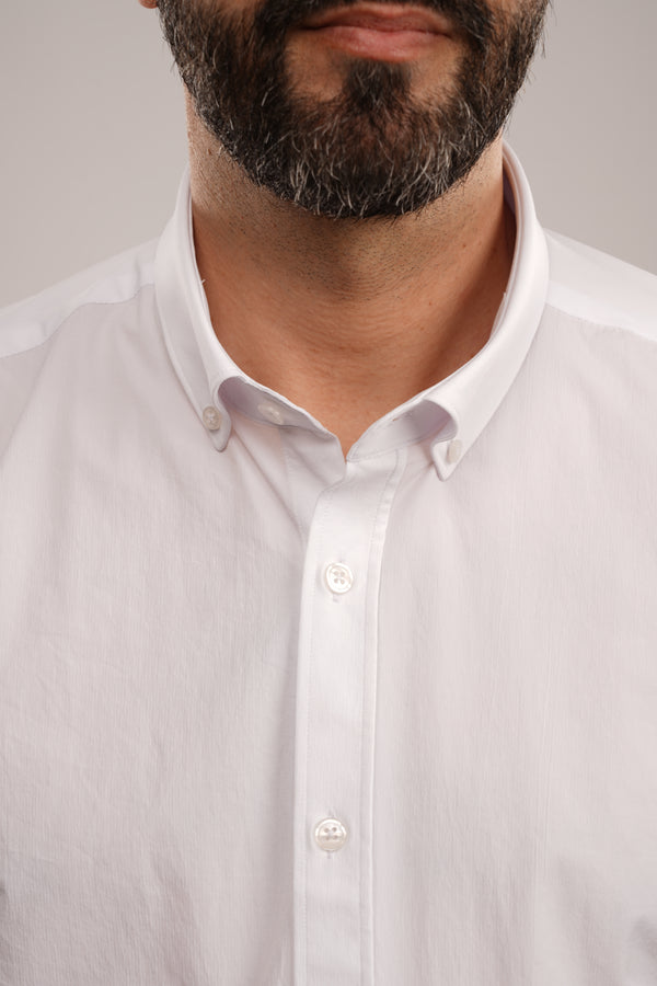 Cămașă Bărbați Albă – Bumbac Elastic