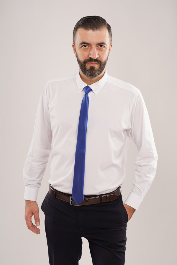 Cămașă Bărbați Albă – Bumbac Elastic