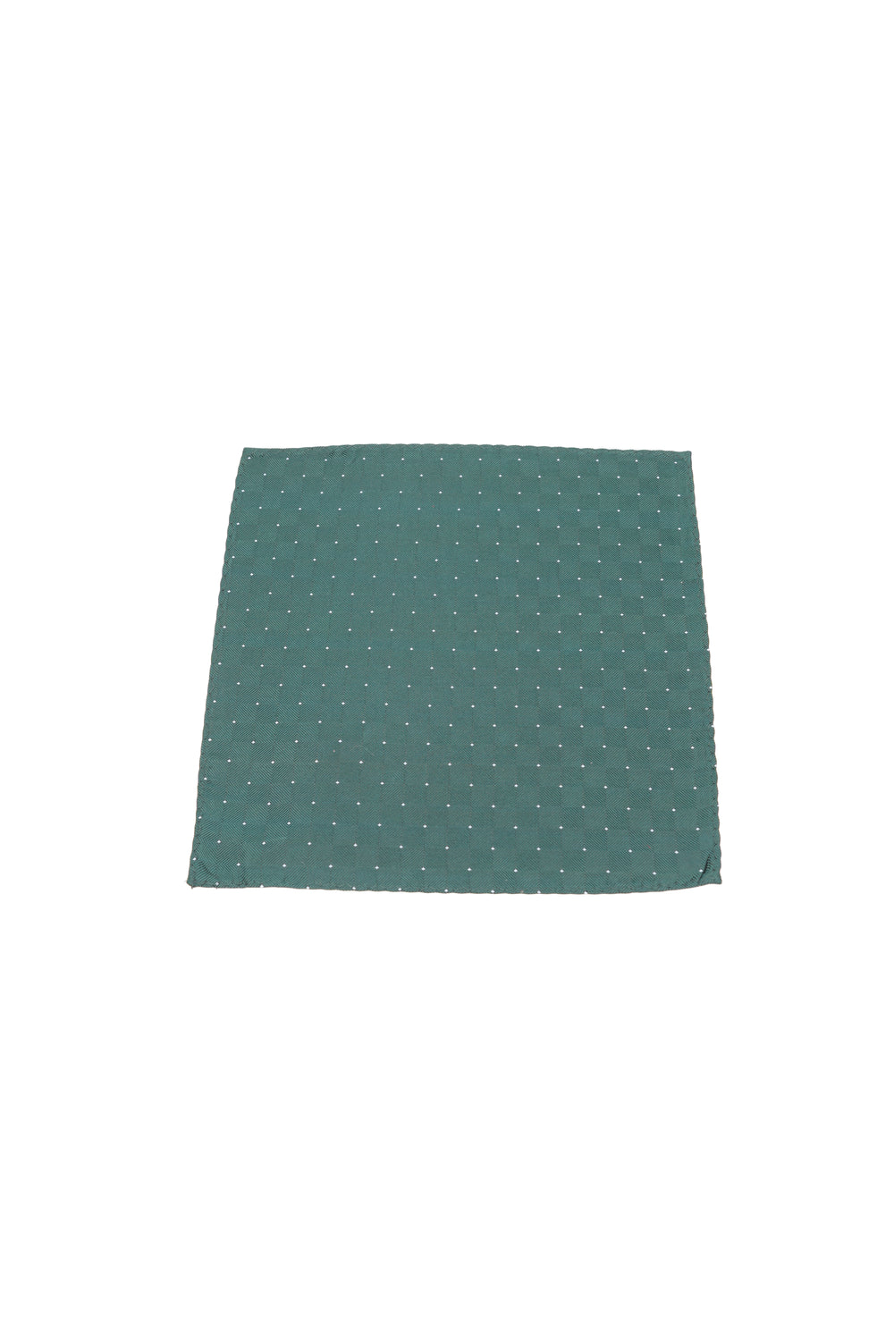 Batistă de buzunar verde închis cu buline mici albe