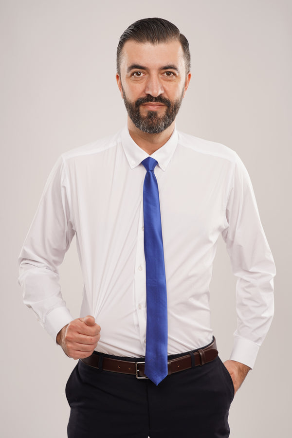 Cămașă Bărbați Albă – Bumbac Elastic