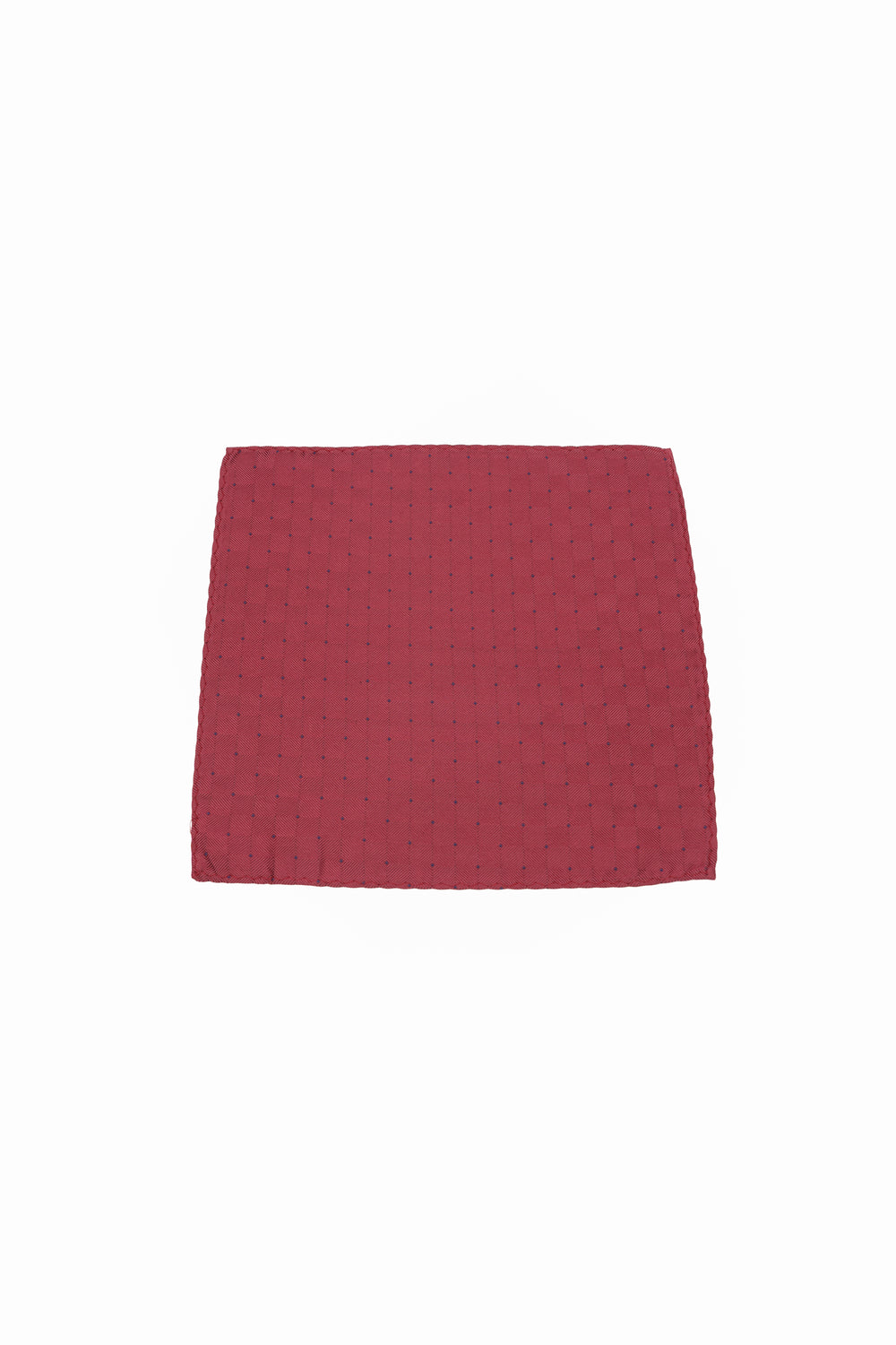 Batistă de buzunar roșie cu buline mici albastre