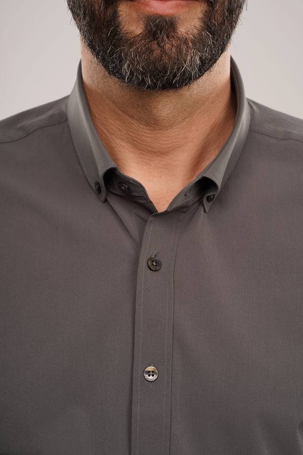 Cămașă Bărbați Gri – Bumbac Elastic