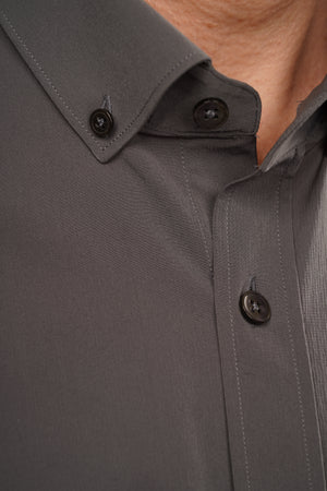 Cămașă Bărbați Gri – Bumbac Elastic