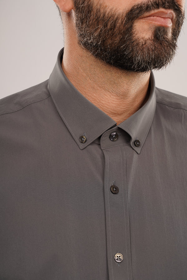 Cămașă Bărbați Gri – Bumbac Elastic