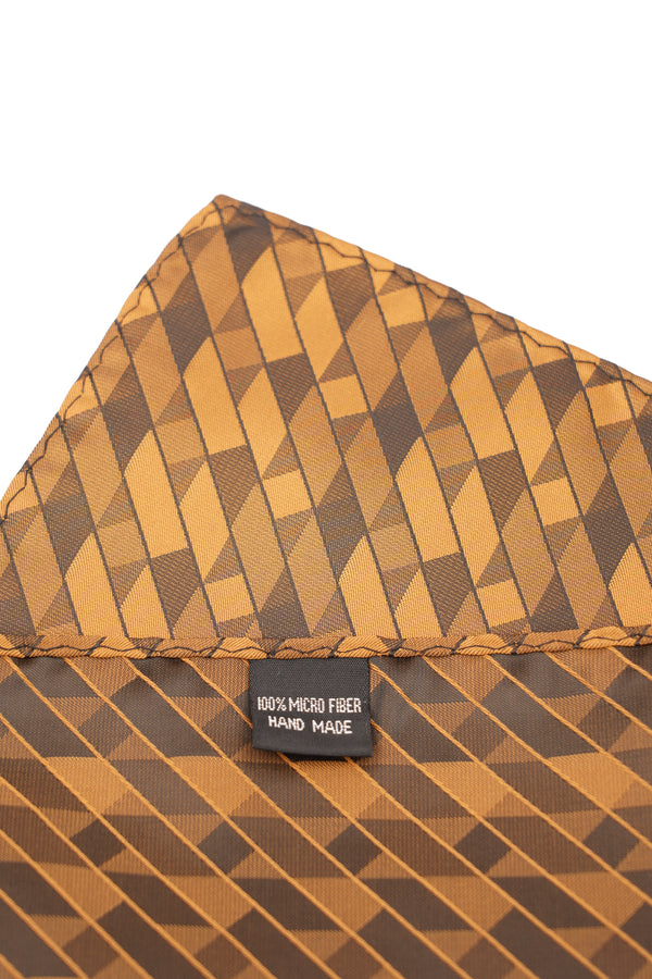Batistă de buzunar portocaliu cu model geometric maro