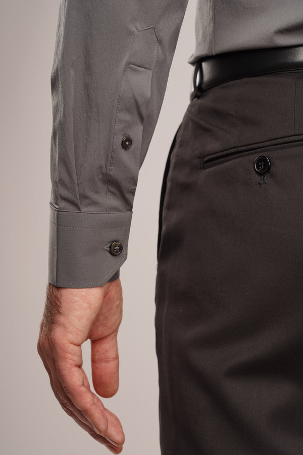 Cămașă Bărbați Gri – Bumbac Elastic