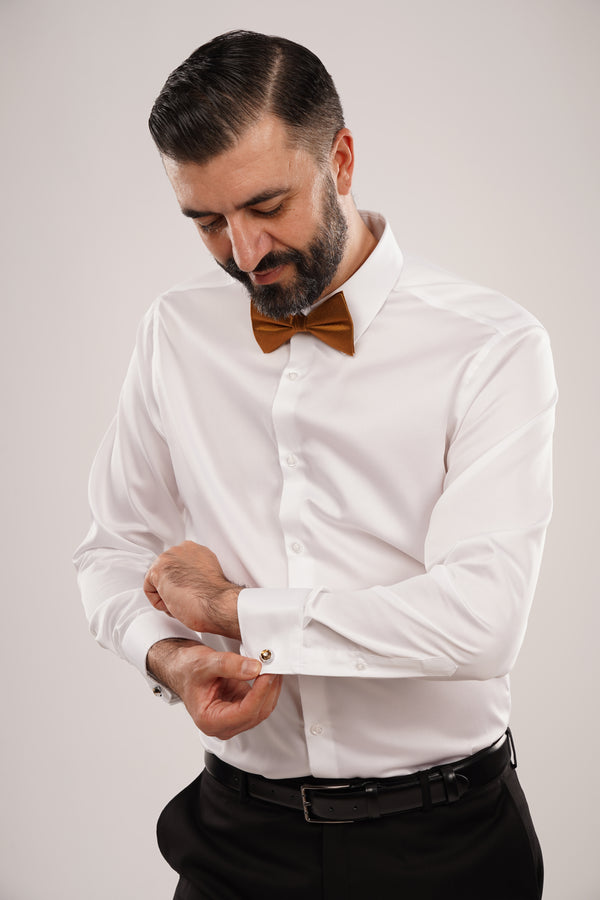 Cămașă Bărbați Albă Non-Iron – Bumbac Superfin