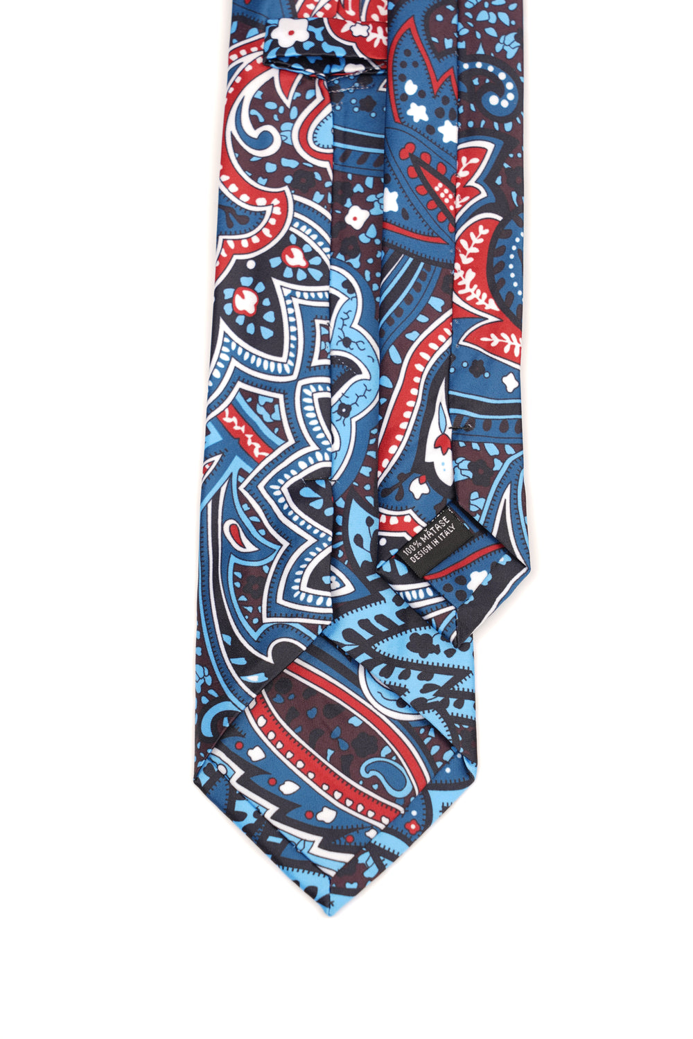 Cravată clasică albastră din mătase cu model paisley