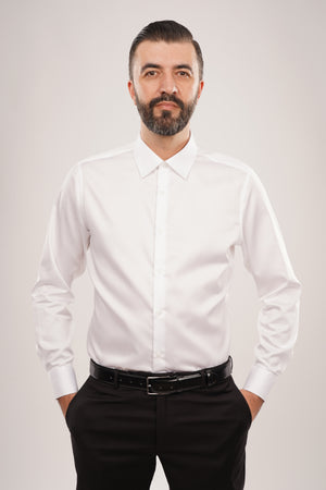 Cămașă Bărbați Albă Non-Iron – Bumbac Superfin